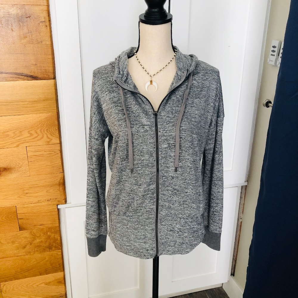 LIFE ZIP UP GRAY HOODIE